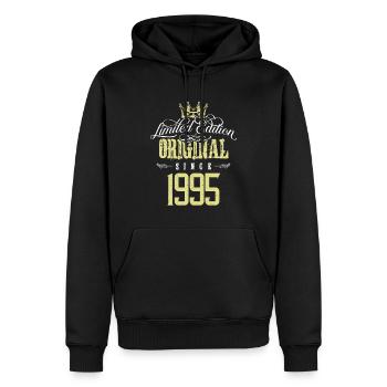 Édition limitée 1995 - Sweat à capuche Premium bio Homme - noir - Devant - Nico (187cm)
