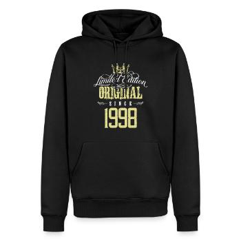 Édition limitée 1998 - Sweat à capuche Premium bio Homme - noir - Devant - Nico (187cm)