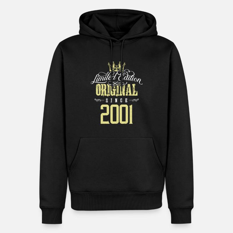 Édition limitée 2001 - Sweat à capuche Premium bio Homme - noir