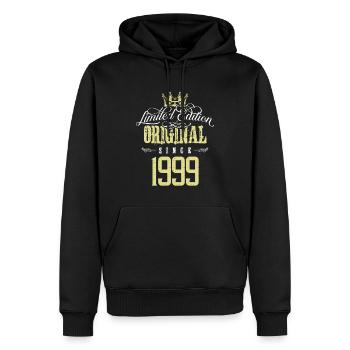 Édition limitée 1999 - Sweat à capuche Premium bio Homme - noir - Devant - Nico (187cm)