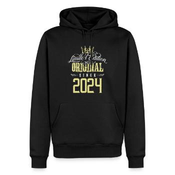 Édition limitée 2024 - Sweat à capuche Premium bio Homme - noir - Devant - Nico (187cm)
