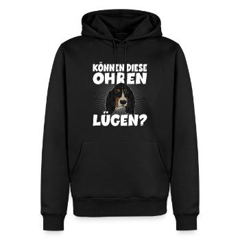 Können Diese Ohren Lügen? für einen Basset Hound - Männer Premium Bio Hoodie - Schwarz - Vorne - Nico (187cm)