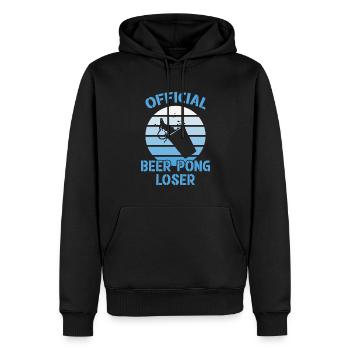 Officiel Beer Pong Loser / Bierpong - Sweat à capuche Premium bio Homme - noir - Devant - Nico (187cm)