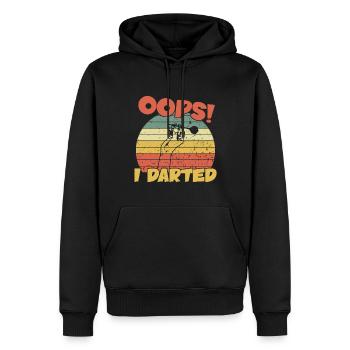 Oops I darted / Darts - Männer Premium Bio Hoodie - Schwarz - Vorne - Nico (187cm)