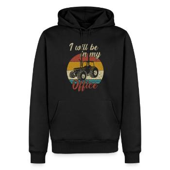 Je veux être dans mon bureau / Traktor - Sweat à capuche Premium bio Homme - noir - Devant - Nico (187cm)