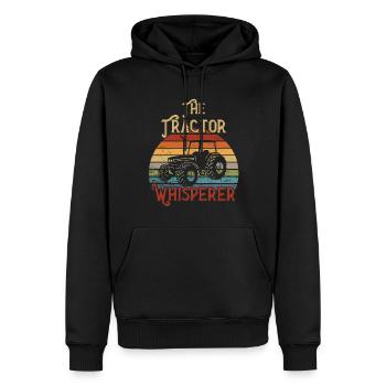 Le tracteur Whisperer / Traktor - Sweat à capuche Premium bio Homme - noir - Devant - Nico (187cm)