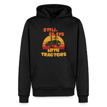 Joue toujours avec Tractors / Traktor - Sweat à capuche Premium bio Homme - noir - Devant - Nico (187cm)