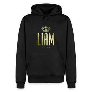 Liam - Men’s Premium Organic Hoodie - black - Front - Nico (187cm)