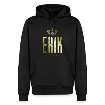 Erik - Sweat à capuche Premium bio Homme - noir - Devant - Nico (187cm)