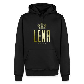 Lena - Männer Premium Bio Hoodie - Schwarz - Vorne - Nico (187cm)
