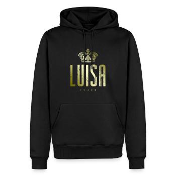 Luisa - Männer Premium Bio Hoodie - Schwarz - Vorne - Nico (187cm)