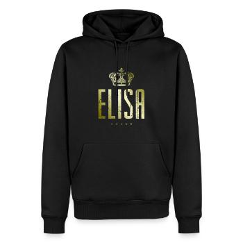 Elisa - Männer Premium Bio Hoodie - Schwarz - Vorne - Nico (187cm)