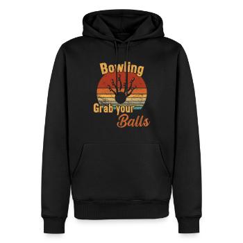 Grab Your Balls / Bowling - Men’s Premium Organic Hoodie - black - Front - Nico (187cm)