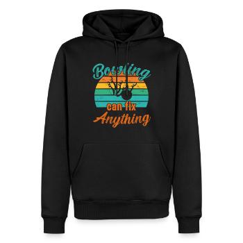 Bowling peut réparer n’importe quoi / Bowling - Sweat à capuche Premium bio Homme - noir - Devant - Nico (187cm)