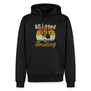 Tout ce dont j’ai besoin, c’est bowling / bowling - Sweat à capuche Premium bio Homme - noir - Devant - Nico (187cm)