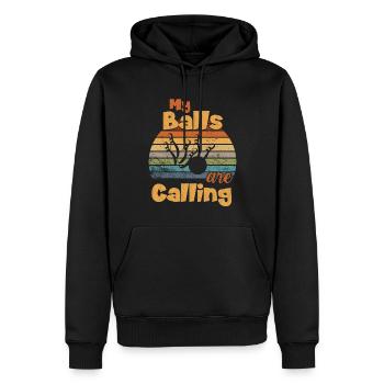 Mes balles appellent / Bowling - Sweat à capuche Premium bio Homme - noir - Devant - Nico (187cm)