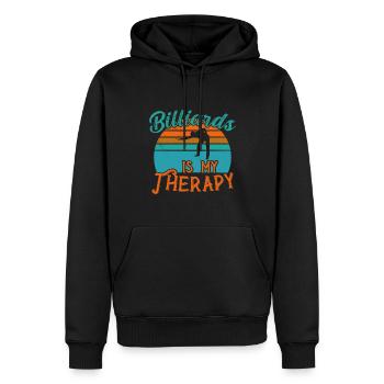 Billiards is my Therapy / Billiard Snooker - Männer Premium Bio Hoodie - Schwarz - Vorne - Nico (187cm)