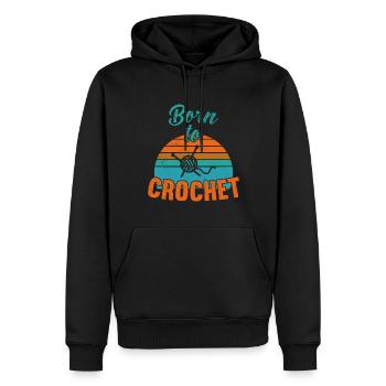 Born to Crochet / Häkeln - Men’s Premium Organic Hoodie - black - Front - Nico (187cm)