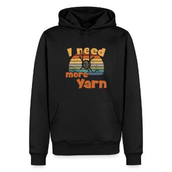 I need more Yarn / Crochet - Men’s Premium Organic Hoodie - black - Front - Nico (187cm)