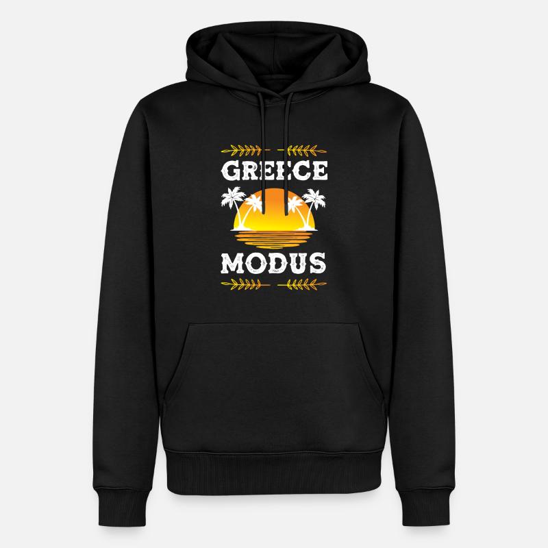 Greece Modus - Männer Premium Bio Hoodie - Schwarz