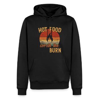 Hot Food - Vaut le coup / Scharfes Essen - Sweat à capuche Premium bio Homme - noir - Devant - Nico (187cm)