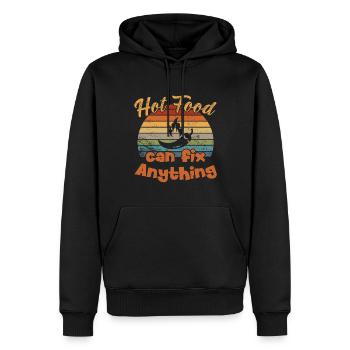La nourriture chaude peut tout réparer / Scharfes Essen - Sweat à capuche Premium bio Homme - noir - Devant - Nico (187cm)