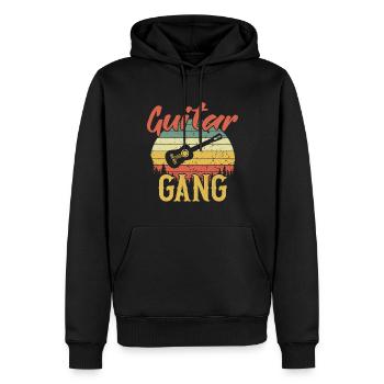 Gang de guitare / Gitarre - Sweat à capuche Premium bio Homme - noir - Devant - Nico (187cm)