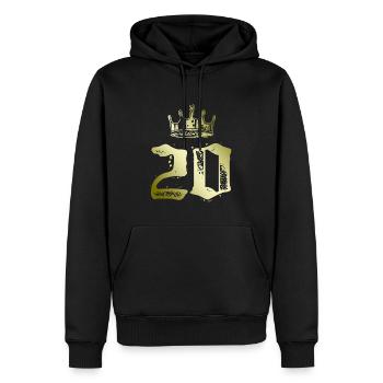 Couronne de 20 chiffres - Sweat à capuche Premium bio Homme - noir - Devant - Nico (187cm)