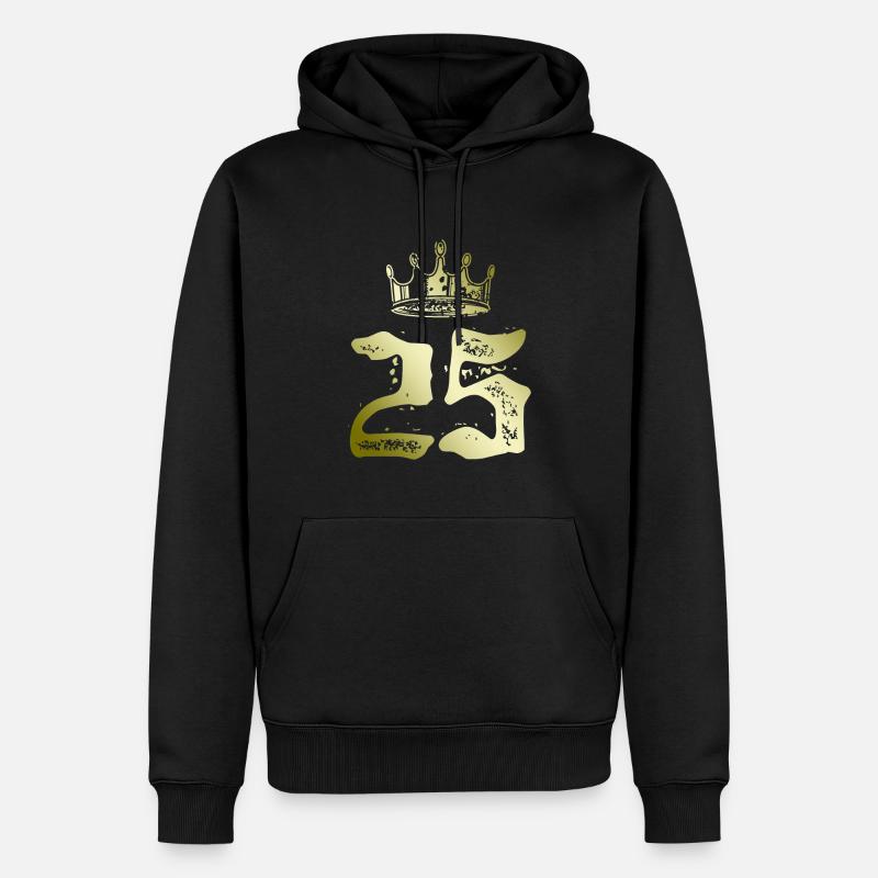 25 Couronne numérique - Sweat à capuche Premium bio Homme - noir