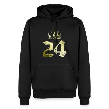 24 Zahl Krone - Männer Premium Bio Hoodie - Schwarz - Vorne - Nico (187cm)