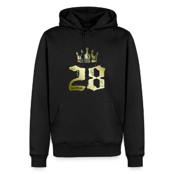 28 Zahl Krone - Männer Premium Bio Hoodie - Schwarz - Vorne - Nico (187cm)