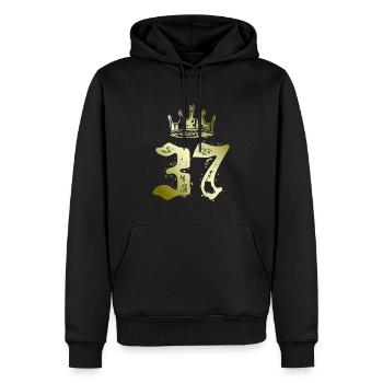 37 Couronne numérique - Sweat à capuche Premium bio Homme - noir - Devant - Nico (187cm)
