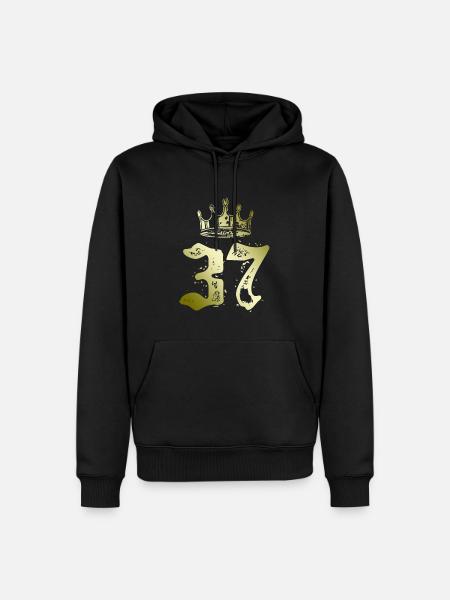 37 Couronne numérique - Sweat à capuche Premium bio Homme - noir