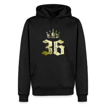 36 Couronne numérique - Sweat à capuche Premium bio Homme - noir - Devant - Nico (187cm)