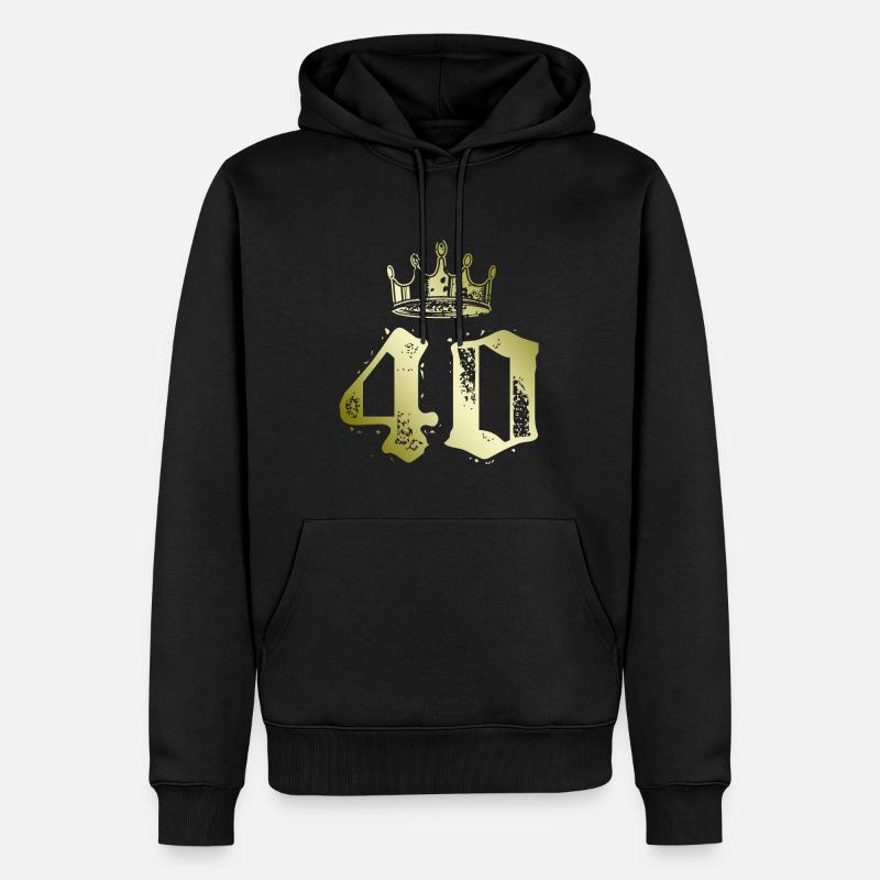 40 Couronne de numéros - Sweat à capuche Premium bio Homme - noir