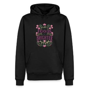Les aliments d’origine végétale sont l’avenir - Sweat à capuche Premium bio Homme - noir - Devant - Nico (187cm)