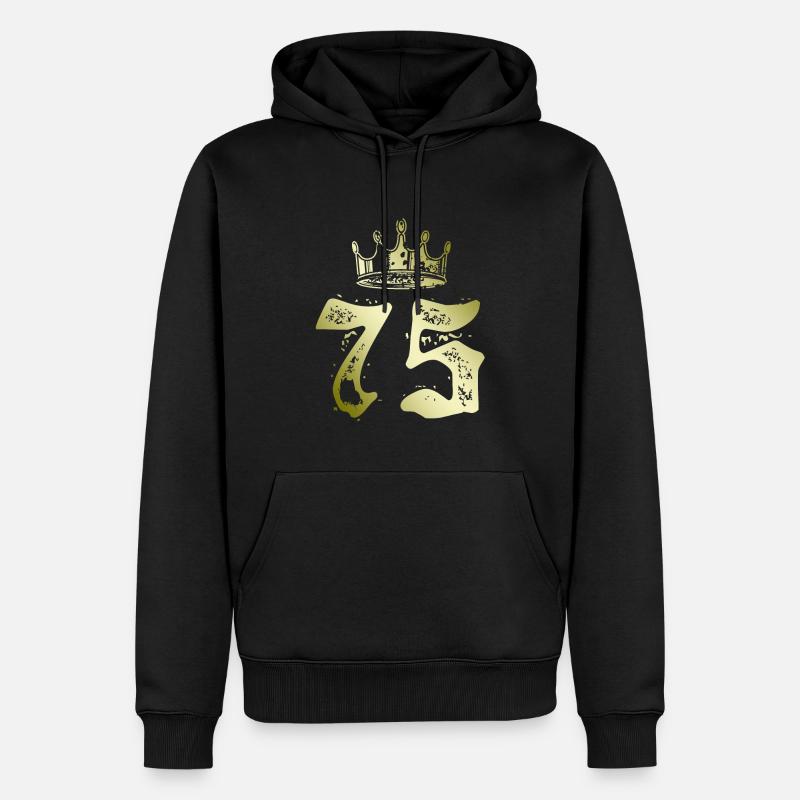 75 Couronne numérique - Sweat à capuche Premium bio Homme - noir
