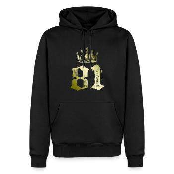 81 Zahl Krone - Männer Premium Bio Hoodie - Schwarz - Vorne - Nico (187cm)