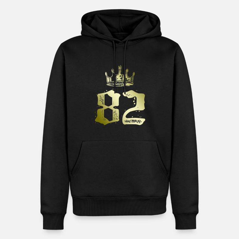 82 Couronne numérique - Sweat à capuche Premium bio Homme - noir