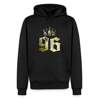 96 Couronne numérique - Sweat à capuche Premium bio Homme - noir - Devant - Nico (187cm)