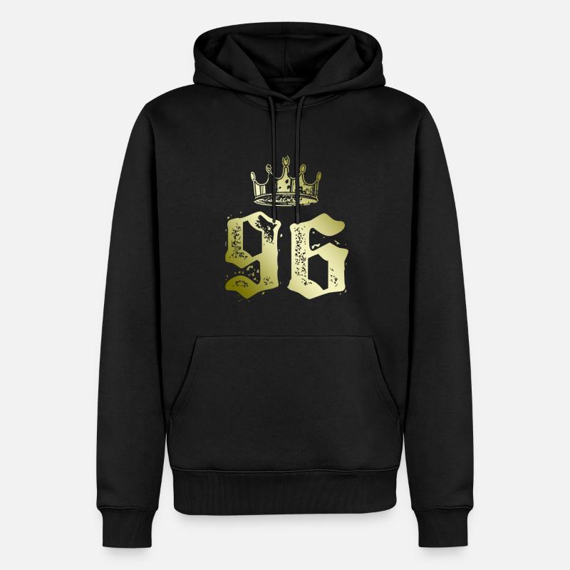 96 Couronne numérique - Sweat à capuche Premium bio Homme - noir