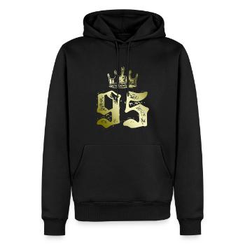 95 Couronne numérique - Sweat à capuche Premium bio Homme - noir - Devant - Nico (187cm)