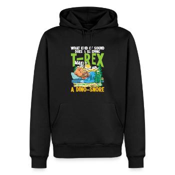 Schlafender T-Rex Dino Schnarchen - Männer Premium Bio Hoodie - Schwarz - Vorne - Nico (187cm)
