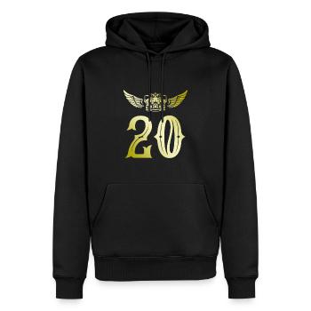 Couronne de 20 chiffres - Sweat à capuche Premium bio Homme - noir - Devant - Nico (187cm)
