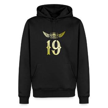 19 Zahl Krone - Männer Premium Bio Hoodie - Schwarz - Vorne - Nico (187cm)