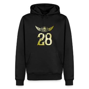 28 Zahl Krone - Männer Premium Bio Hoodie - Schwarz - Vorne - Nico (187cm)