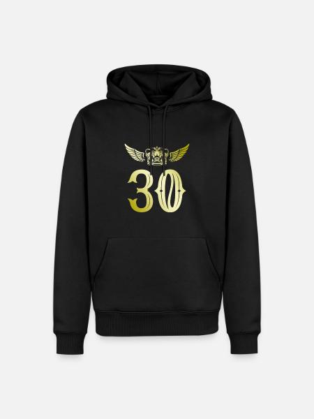 30 Zahl Krone - Männer Premium Bio Hoodie - Schwarz
