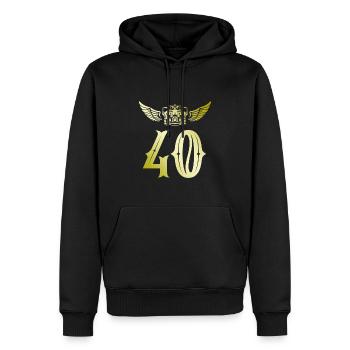 40 Zahl Krone - Männer Premium Bio Hoodie - Schwarz - Vorne - Nico (187cm)