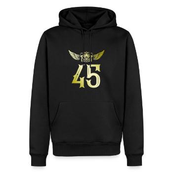 45 Couronne numérique - Sweat à capuche Premium bio Homme - noir - Devant - Nico (187cm)