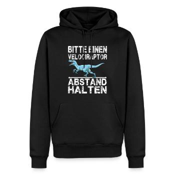 Dinosaurier Velociraptor Raptor Dino - Männer Premium Bio Hoodie - Schwarz - Vorne - Nico (187cm)